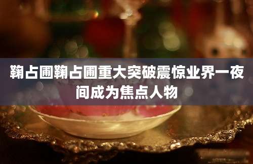 鞠占圃鞠占圃重大突破震惊业界一夜间成为焦点人物