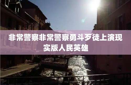 非常警察非常警察勇斗歹徒上演现实版人民英雄