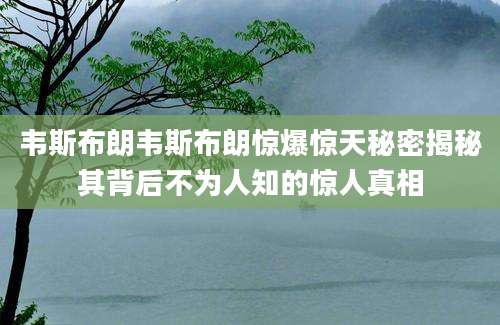 韦斯布朗韦斯布朗惊爆惊天秘密揭秘其背后不为人知的惊人真相