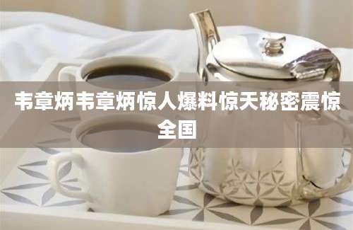 韦章炳韦章炳惊人爆料惊天秘密震惊全国