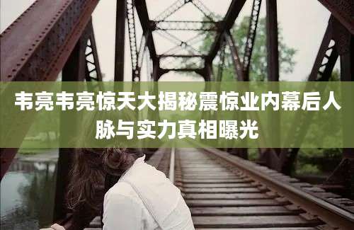韦亮韦亮惊天大揭秘震惊业内幕后人脉与实力真相曝光