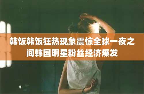 韩饭韩饭狂热现象震惊全球一夜之间韩国明星粉丝经济爆发