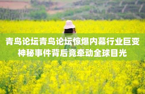 青鸟论坛青鸟论坛惊爆内幕行业巨变神秘事件背后竟牵动全球目光