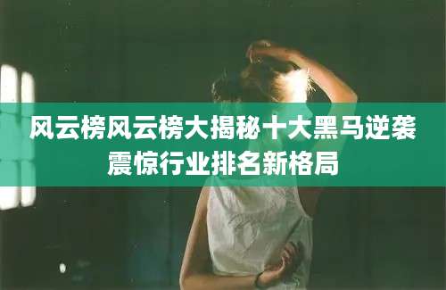 风云榜风云榜大揭秘十大黑马逆袭震惊行业排名新格局