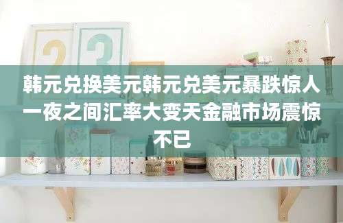韩元兑换美元韩元兑美元暴跌惊人一夜之间汇率大变天金融市场震惊不已