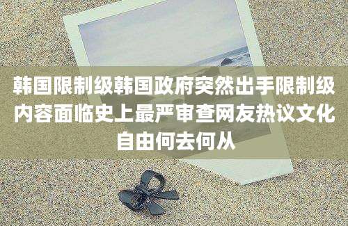韩国限制级韩国政府突然出手限制级内容面临史上最严审查网友热议文化自由何去何从