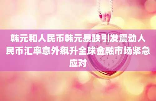 韩元和人民币韩元暴跌引发震动人民币汇率意外飙升全球金融市场紧急应对
