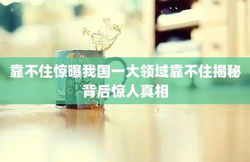 靠不住惊曝我国一大领域靠不住揭秘背后惊人真相