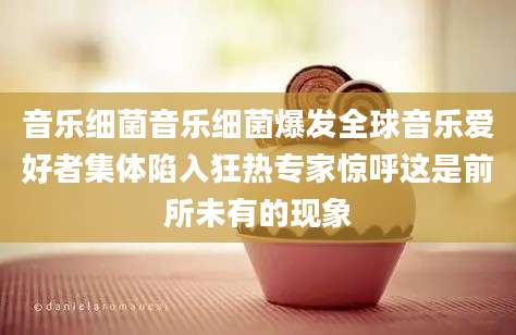 音乐细菌音乐细菌爆发全球音乐爱好者集体陷入狂热专家惊呼这是前所未有的现象