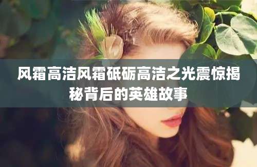 风霜高洁风霜砥砺高洁之光震惊揭秘背后的英雄故事