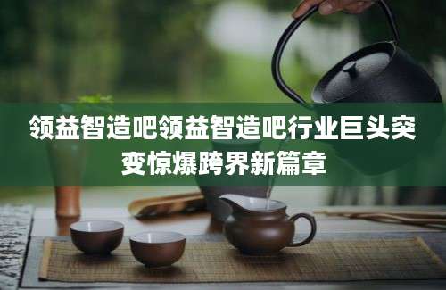 领益智造吧领益智造吧行业巨头突变惊爆跨界新篇章