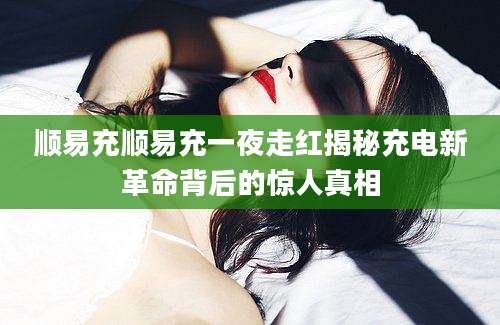 顺易充顺易充一夜走红揭秘充电新革命背后的惊人真相