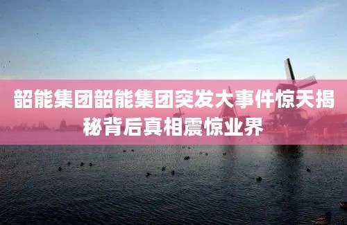 韶能集团韶能集团突发大事件惊天揭秘背后真相震惊业界
