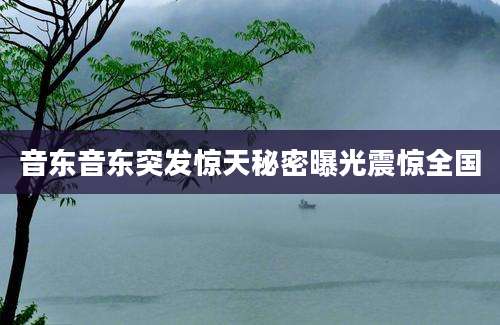 音东音东突发惊天秘密曝光震惊全国