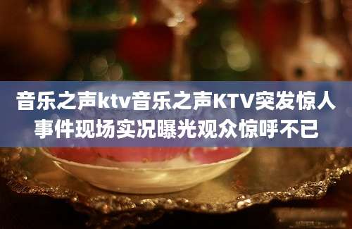 音乐之声ktv音乐之声KTV突发惊人事件现场实况曝光观众惊呼不已