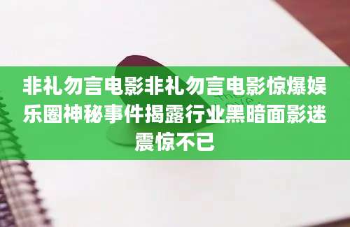 非礼勿言电影非礼勿言电影惊爆娱乐圈神秘事件揭露行业黑暗面影迷震惊不已